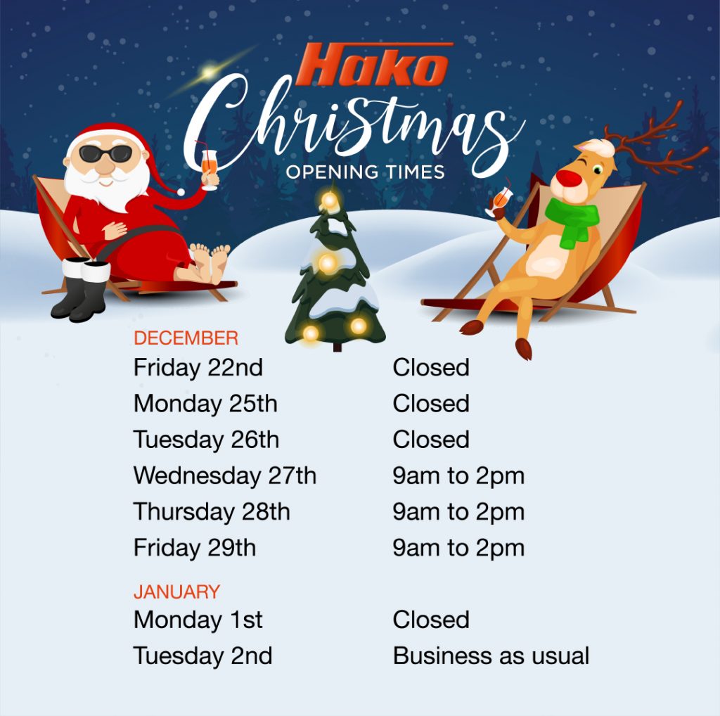 Hako Machines Christmas Opening Hours 2023